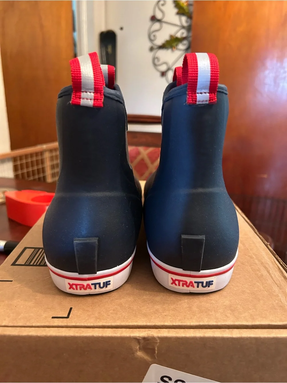 Men’s XTRATUF Navy Red-Trim Ankle Rain Boots
